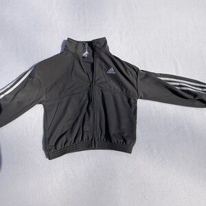 adidas gray Cropped Track Jacket with White Stripes size small